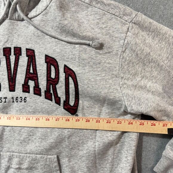 Harvard Crimson H&M Hoodie Womens L Cotton Blend Campus Sweatshirt Gray - Picture 6 of 13